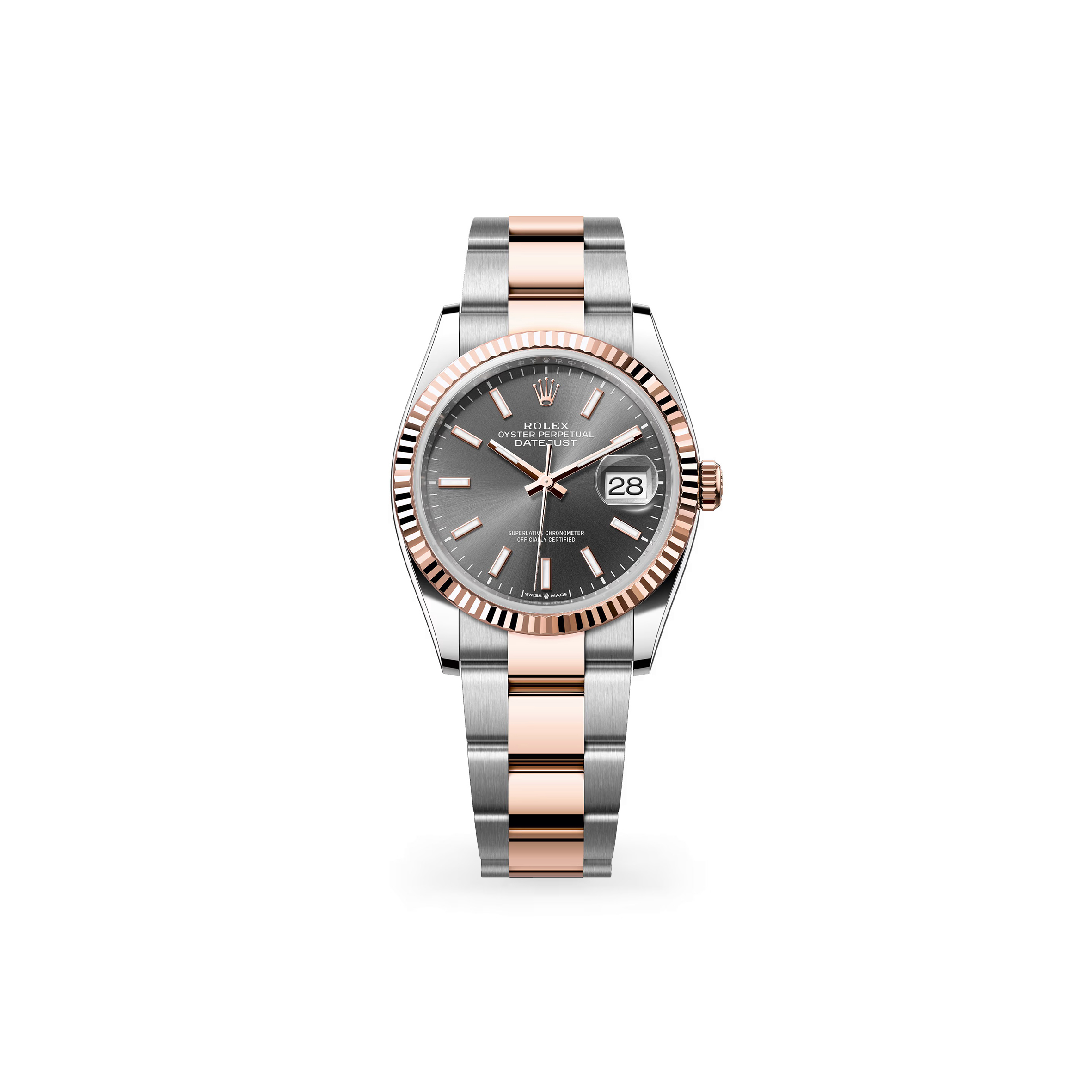 ROLEX DATEJUST 36 OYSTER, 36 MM, OYSTERSTEEL AND EVEROSE GOLD M126231-0014